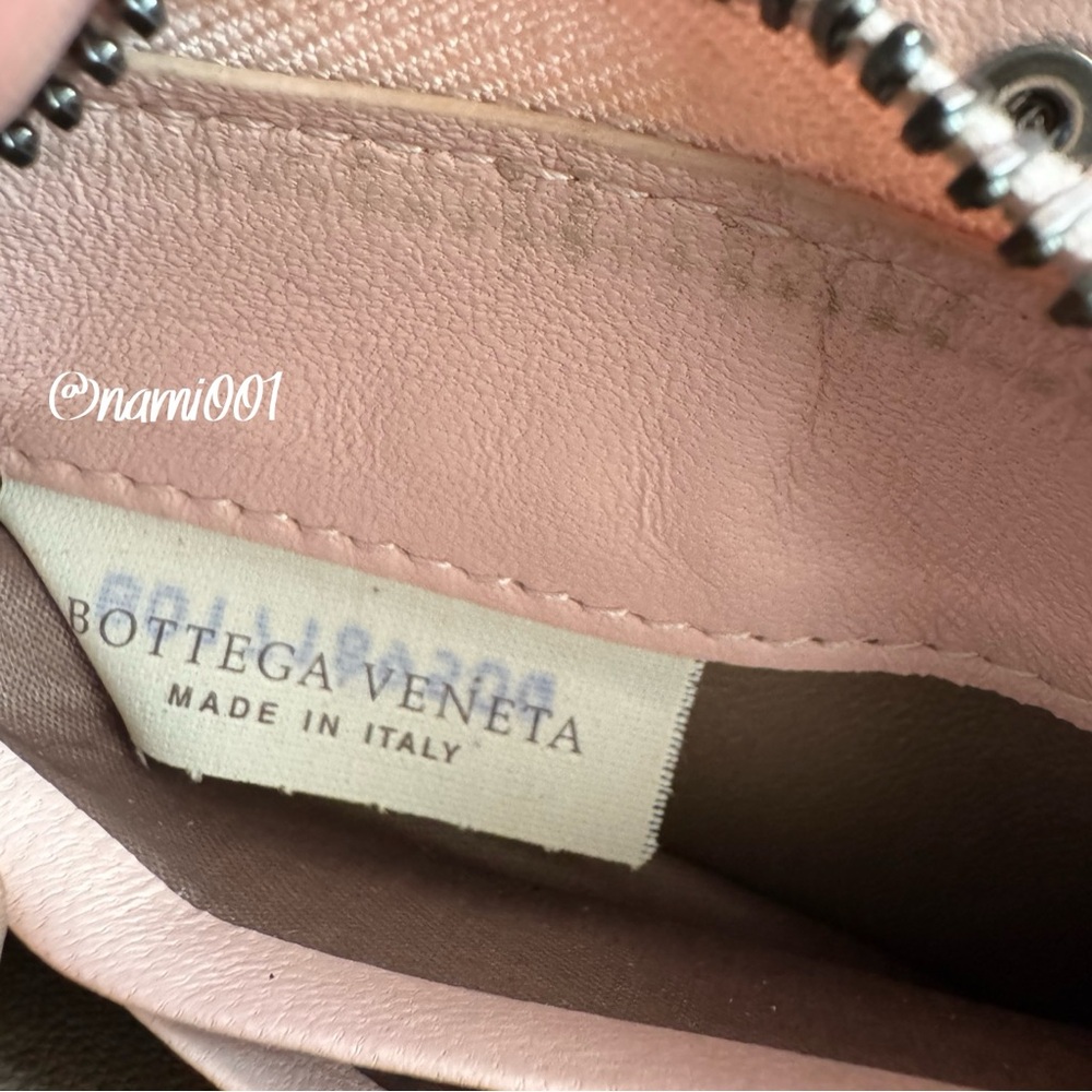 Bottega Veneta Blush Woven Leather Wallet - Picture 8 of 11
